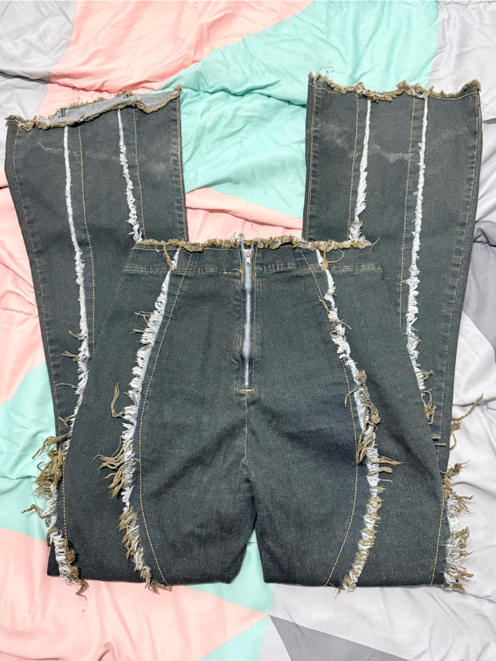 Frayed Black High-Waist Women's Jeans Shorts